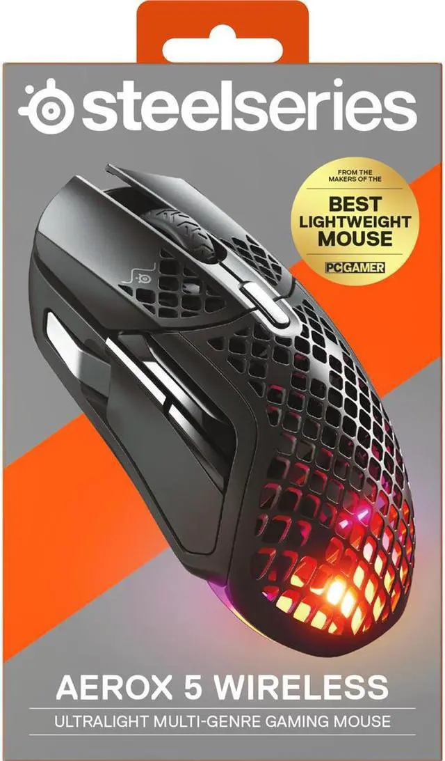 Alt view image 4 of 20 - SteelSeries Aerox 5 Wireless - Lightweight Wireless Gaming Mouse - 18000 CPI -- TrueMove Air Optical Sensor - Ultra-lightweight Water Resistant Design – 180+ Hour Battery Life