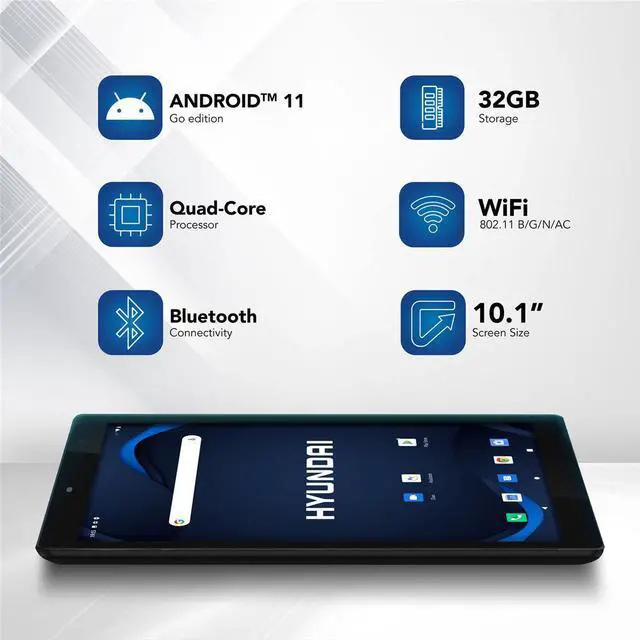 Alt view image 12 of 15 - Hyundai HYtab Plus 10WB2, 10.1" HD IPS, Quad-Core Processor, Android 11, 3GB RAM, 32GB Storage, 5MP/8MP, WiFi, Space Grey - 10.1" Android Tablet, 800x1280 HD IPS, 3GB/32GB, 5MP/8MP, 6000mAh,