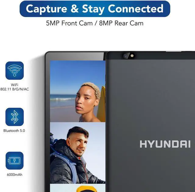 Alt view image 14 of 15 - Hyundai HYtab Plus 10WB2, 10.1" HD IPS, Quad-Core Processor, Android 11, 3GB RAM, 32GB Storage, 5MP/8MP, WiFi, Space Grey - 10.1" Android Tablet, 800x1280 HD IPS, 3GB/32GB, 5MP/8MP, 6000mAh,