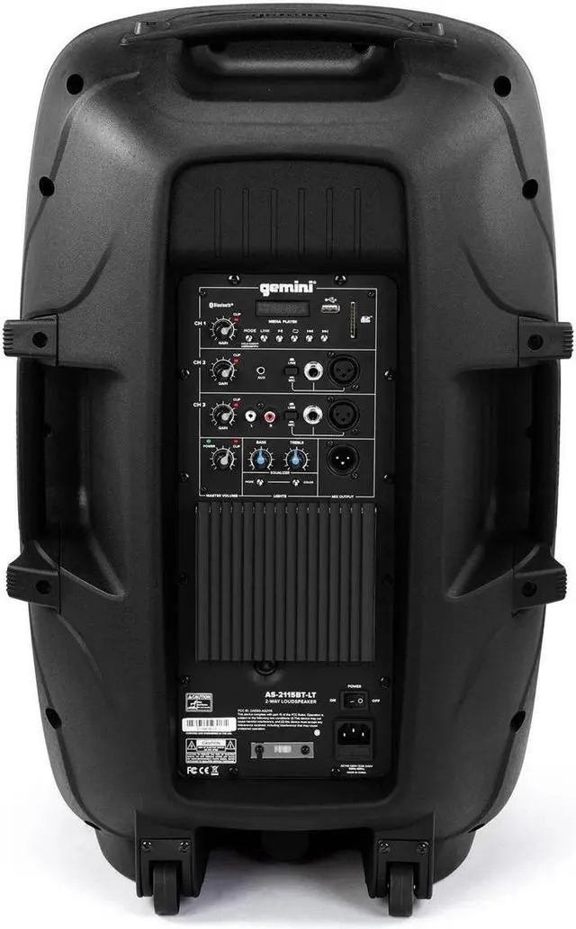 Alt view image 14 of 14 - Gemini AS2115BTLTPK 15 inch 2000 Watt Multi-LED Loudspeaker with Stand