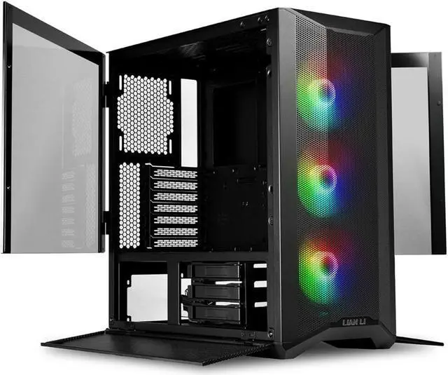 Alt view image 10 of 15 - LIAN LI LANCOOL II MESH C RGB BLACK Tempered Glass ATX Case - Black Color ,Type C Included- LANCOOL II MESH C RGB-X