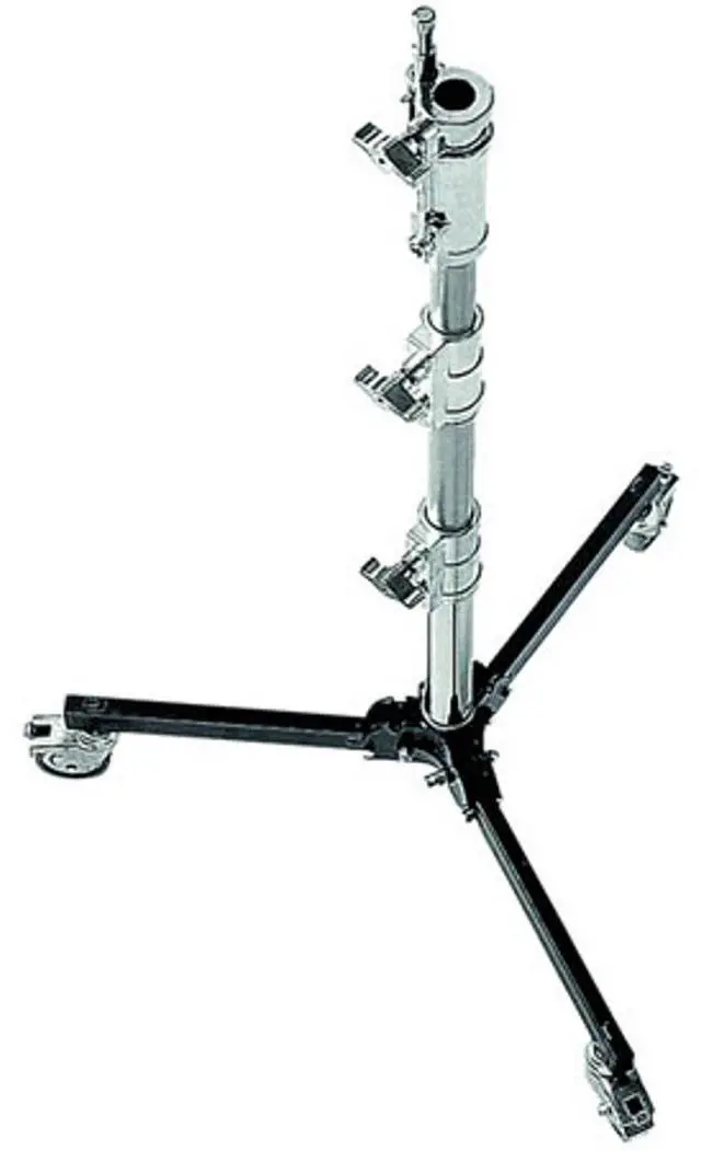 Main image of Avenger Lowboy Junior 4' Studio Roller Lightstand with 5/8" Mounting Stud, Chrome Steel Base / Column, Aluminum Risers
