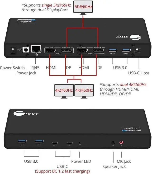 Alt view image 16 of 20 - USB 3.1 TYPE-C DUAL 4K DOCKING