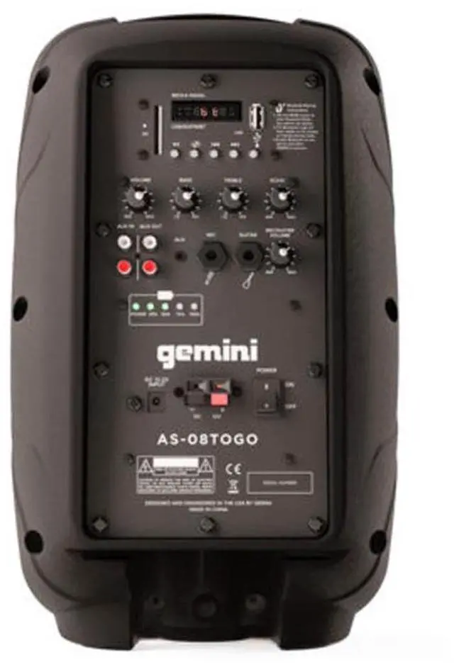 Alt view image 2 of 8 - Gemini AS-08 TOGO Passive speaker with 8 in. woofer.