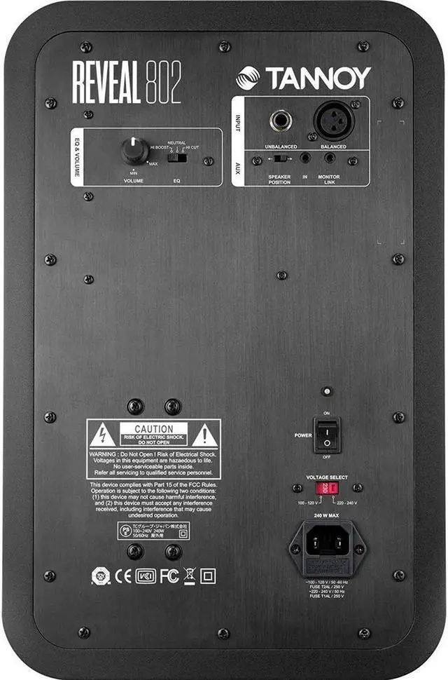 Alt view image 2 of 3 - Tannoy Reveal 802 8" 2-Way 140W Custom Bi-Amped Active Studio Monitor with Tuned Front-Firing Bass Port