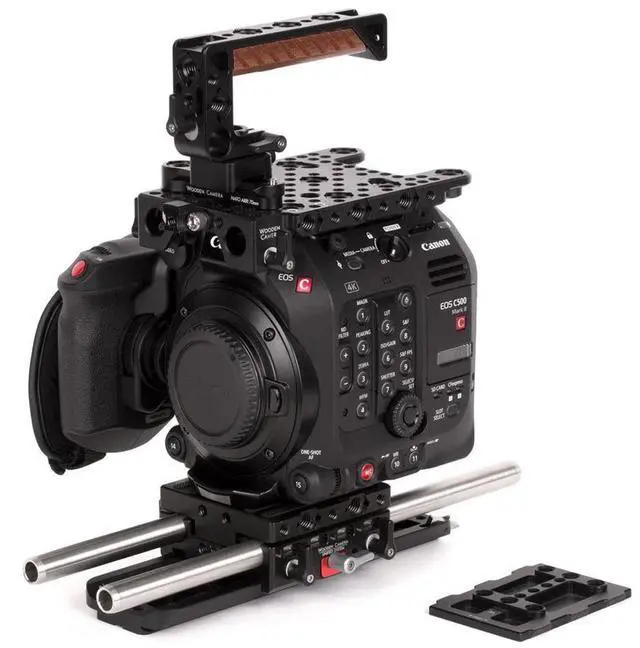 Main image of Wooden Camera Canon C300mkIII / C500mkII Unified Advanced Accessory Kit, Includes NATO Handle Plus V2 Kit, Top Plate, 2x 15mm Rod & 8" Safety Dovetail