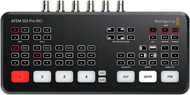 Alt view image 4 of 5 - Blackmagic Design ATEM SDI Pro ISO Live Production Switcher, w/6' HDMI 2.0 Cable