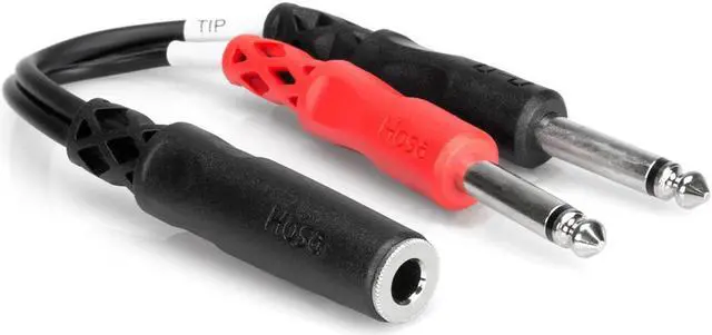 Alt view image 2 of 2 - Hosa Technology 2x Stereo 1/4" Female to Two 1/4" Mono Male Y-Cable 6"