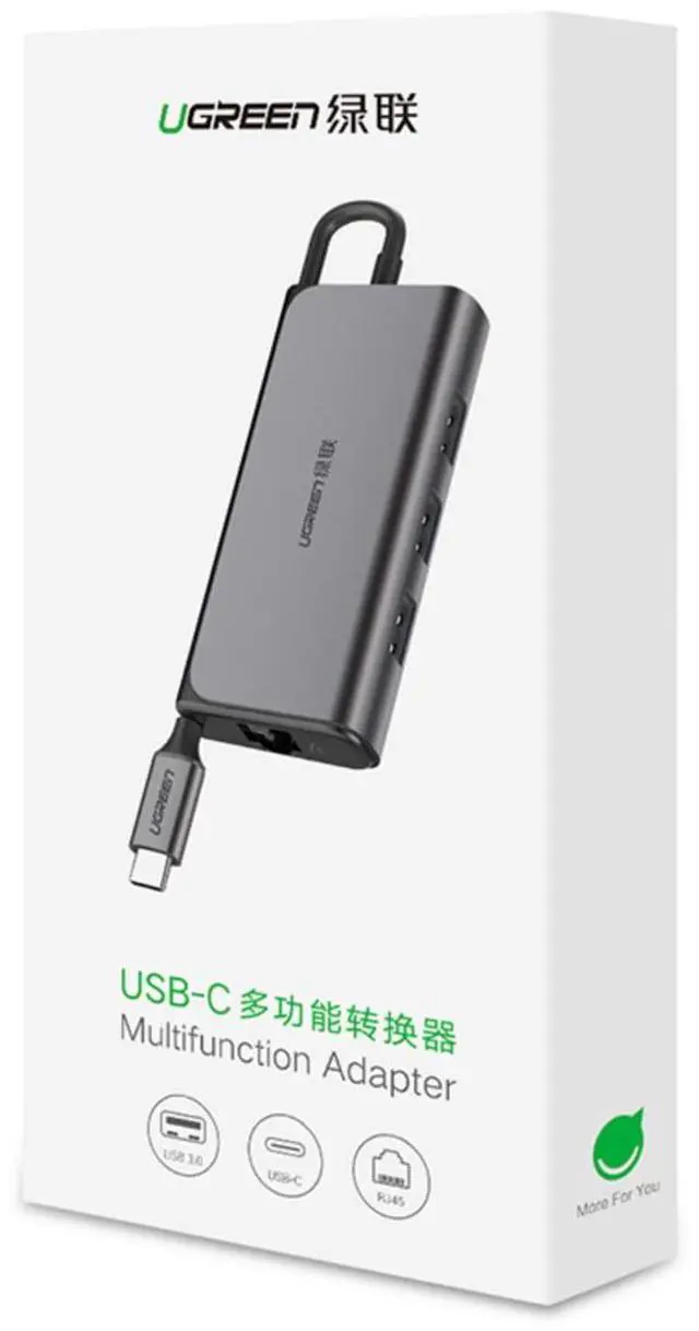 Alt view image 2 of 4 - UGREEN USB C Hub Type-C to 3-Port USB 3.0 Dock with Gigabit Ethernet Adapter