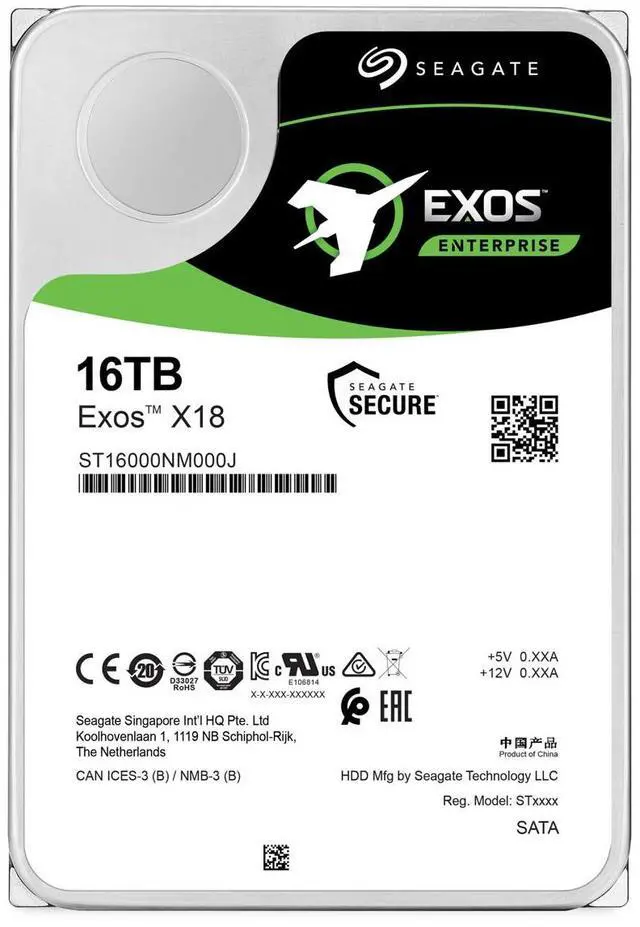 Alt view image 7 of 11 - Seagate Exos 16TB Enterprise ST16000NM000J HDD X18 SATA 6Gb/s 512e/4Kn 7200 RPM 256MB Cache 3.5" Internal Hard Drive (ST16000NM000J)