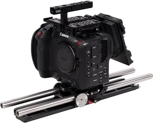 Alt view image 2 of 3 - Wooden Camera Unified Accessory Kit with Battery Slide Pro Gold Mount for Canon C70 Camera