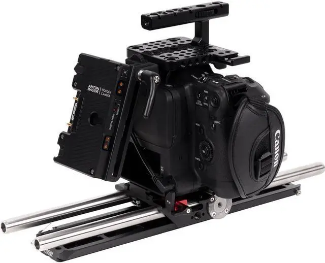Alt view image 3 of 3 - Wooden Camera Unified Accessory Kit with Battery Slide Pro Gold Mount for Canon C70 Camera