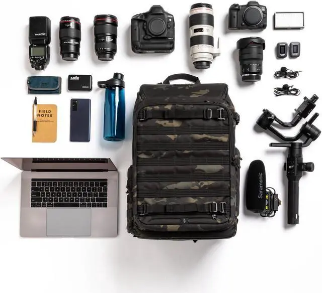 Alt view image 6 of 7 - Tenba Axis V2 32L Camera and Laptop Backpack, MultiCam Black #637-759