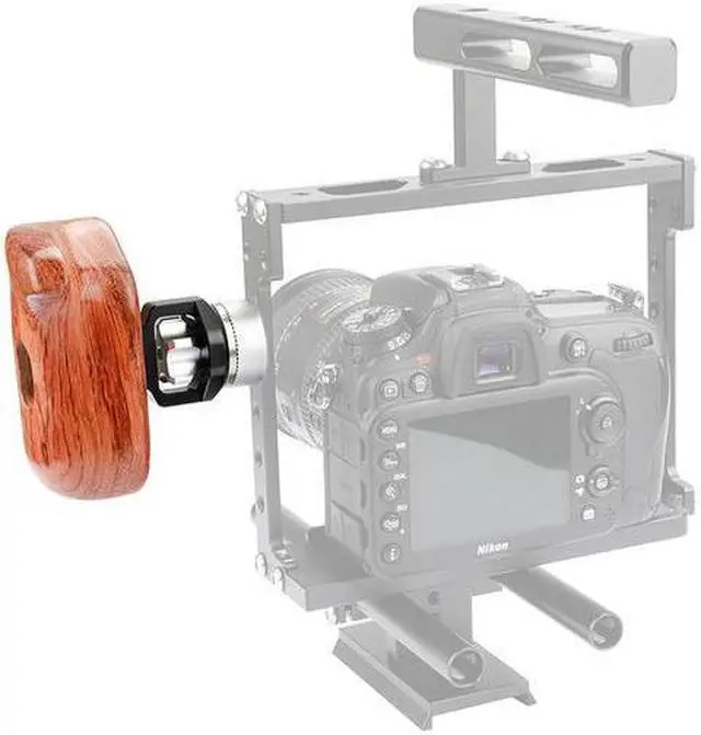 Alt view image 6 of 6 - CAMVATE Left Side Wooden Handle Grip with Arri Rosette and Dual 1/4"-20 Mount