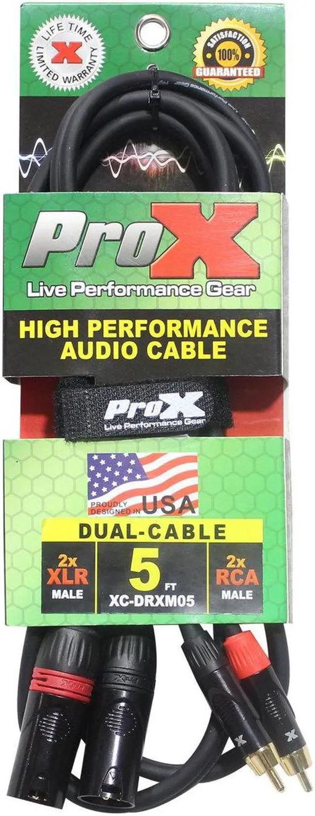 Main image of ProX XC-DRXM05 5' Dual RCA-M to Dual XLR3-M Unbalanced Audio Cable