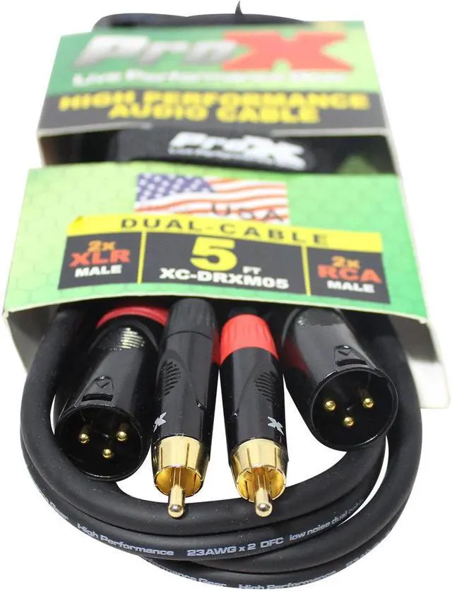 Alt view image 3 of 4 - ProX XC-DRXM05 5' Dual RCA-M to Dual XLR3-M Unbalanced Audio Cable