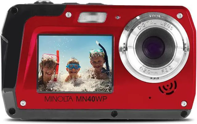 Alt view image 2 of 13 - Minolta MN40WP-R 48.0-Megapixel Waterproof Digital Camera (Red)