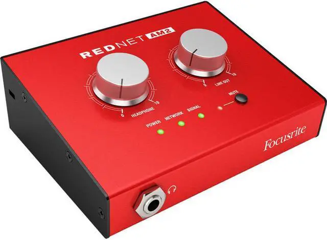 Main image of Focusrite RedNet AM2 Stereo Dante Headphone Amplifier and Line Out Interface