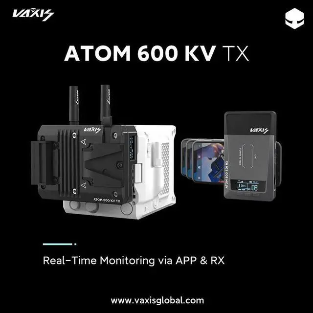 Alt view image 6 of 7 - Vaxis Atom 600 KV Wireless Transmitter/Receiver Kit for RED KOMODO, Black