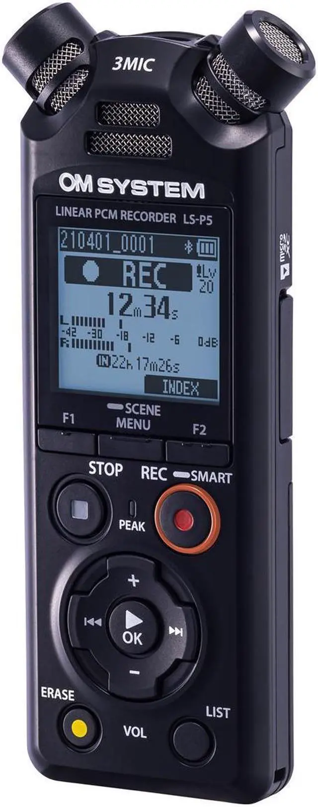 Alt view image 3 of 9 - Olympus LS-P5 16GB High-Resolution Audio Recorder, Black #V409180BG000