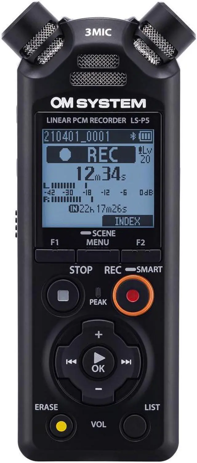 Alt view image 4 of 9 - Olympus LS-P5 16GB High-Resolution Audio Recorder, Black #V409180BG000