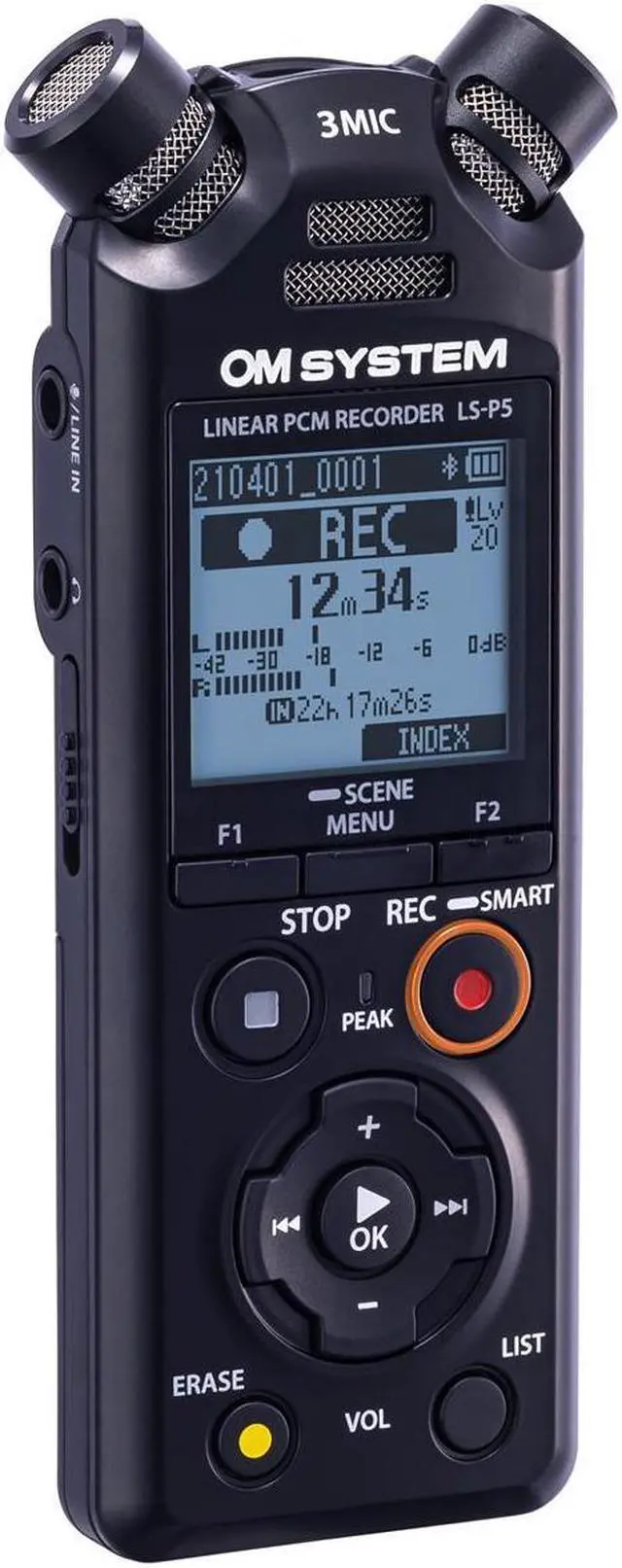 Alt view image 5 of 9 - Olympus LS-P5 16GB High-Resolution Audio Recorder, Black #V409180BG000
