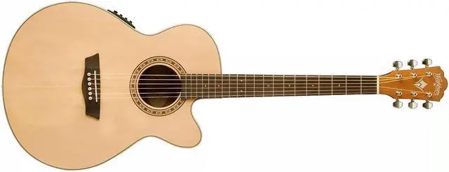 Alt view image 3 of 3 - Washburn Harvest 6 String Acoustic-Electric Guitar, Right, Natural (WG7SCE-A)