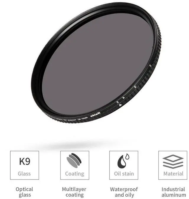 Alt view image 3 of 7 - Haida 58mm PROII 1.5-5.0 Stops Multi-Coated Variable ND Filter