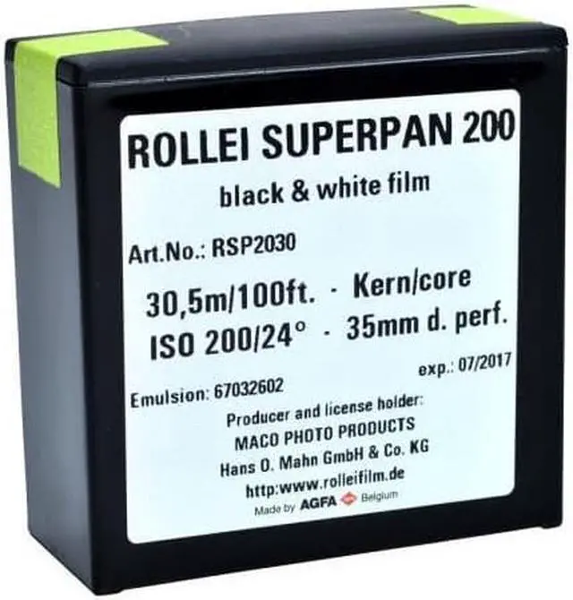 Main image of Rollei Superpan 200 Black and White Negative Film (35mm Roll Film, 100' Roll)