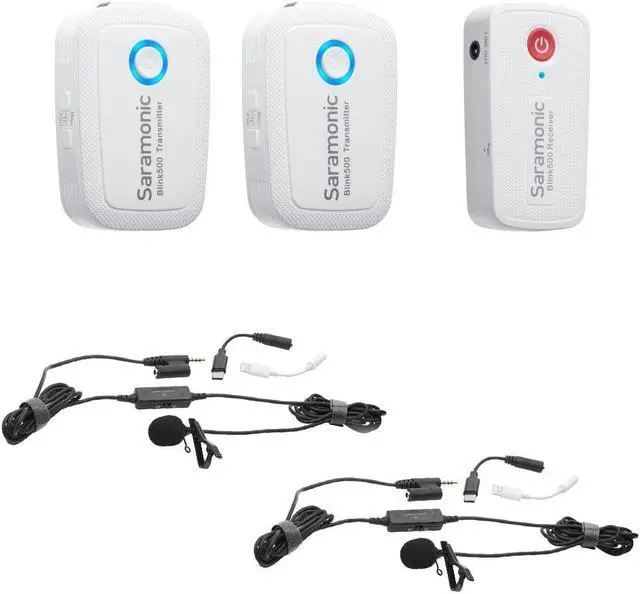 Main image of Saramonic Blink 500 B2 Wireless Microphone System with 2x Lavalier Microphone, White, Bundle with 2x Turnstile Audio TASL500 Lavalier Microphone