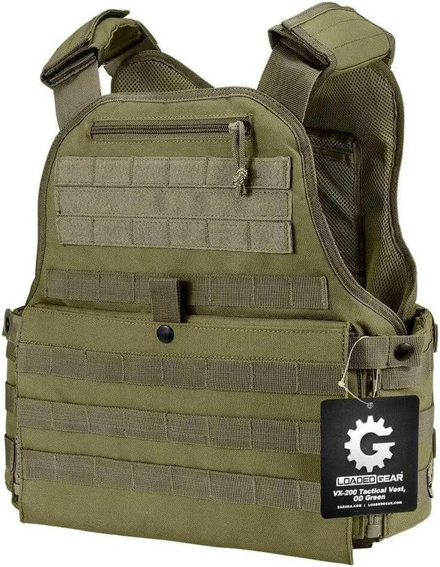 Alt view image 2 of 7 - BARSKA BI12290 Tactical Vest,Nylon,Universal,Green