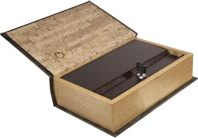 Alt view image 14 of 14 - Barska Antique Book Lock Box with Key Lock Antique Book Lock Box with Key Lock
