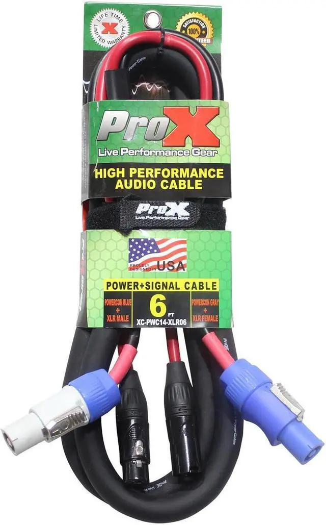 Alt view image 9 of 13 - ProX XC-PWC14-XLR06 (6ft XLR and Powercon Combo Cable)