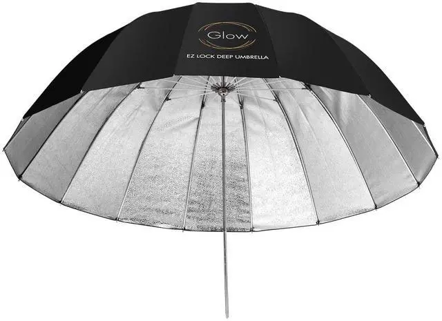 Alt view image 3 of 7 - Glow Easy Lock X-Large Deep Beaded Silver Fiberglass Umbrella (65")