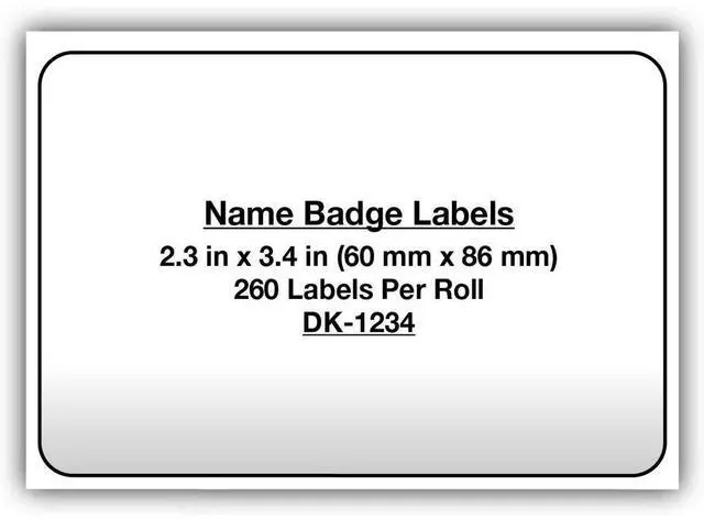 Alt view image 18 of 18 - Brother DK1234 Brother Name Badge Label - 2.36" Width x 3.39" Length - Rectangle - Direct Thermal - White - Paper - 260 Label