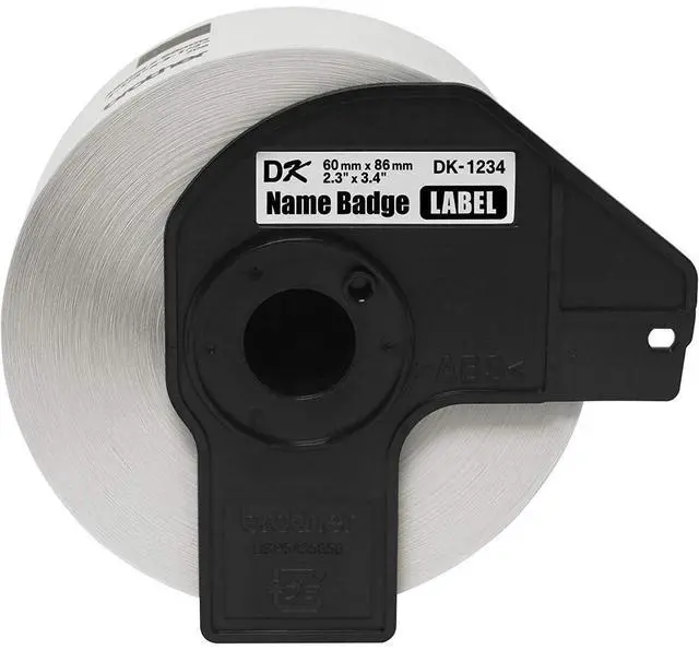 Alt view image 17 of 18 - Brother DK1234 Brother Name Badge Label - 2.36" Width x 3.39" Length - Rectangle - Direct Thermal - White - Paper - 260 Label