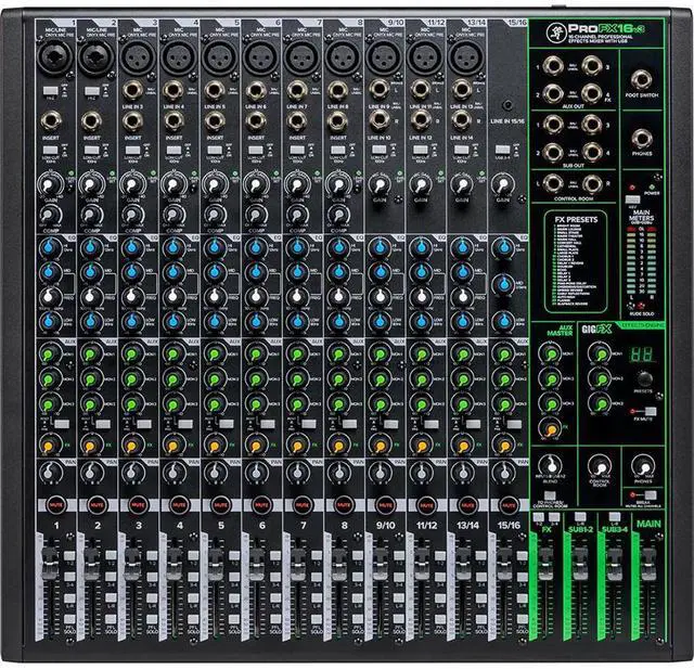 Alt view image 18 of 19 - Mackie ProFX16v3 16 Channel 4-bus Professional Effects Mixer with USB