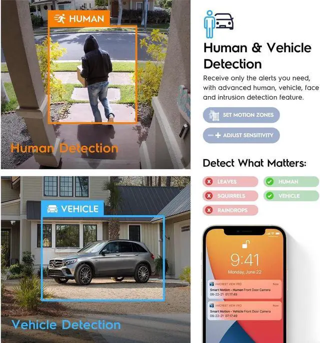 Alt view image 4 of 8 - Amcrest 4K (8MP) Outdoor PTZ POE + IP Camera Pan Tilt Zoom (Optical 25x Motorized) Human and Vehicle Detection AI, Perimeter Protection, 328ft Night Vision POE+ (802.3at) IP8M-2899EW-AI