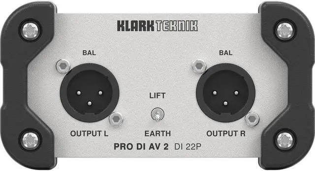 Alt view image 4 of 4 - Klark Teknik DI 22P PRO DI AV 2 Passive Stereo DI Box w/ Midas Transformers