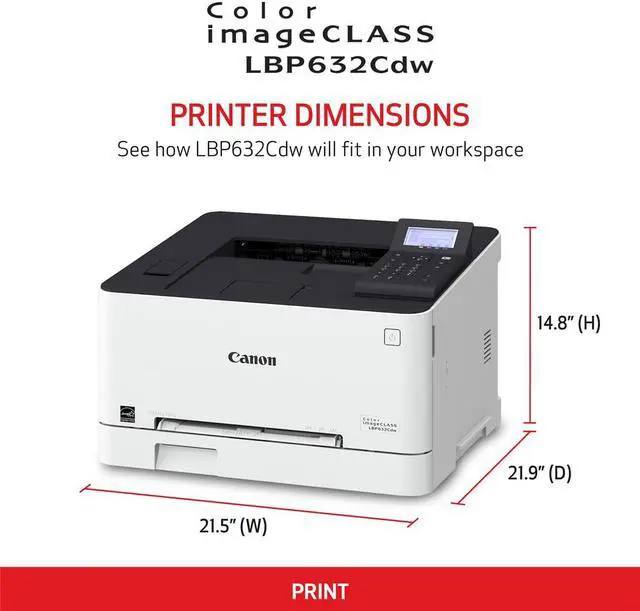 Alt view image 3 of 11 - Canon imageCLASS LBP632Cdw Desktop Wireless Laser Printer Color 5159C003