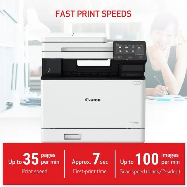 Alt view image 5 of 17 - Canon imageCLASS MF753Cdw Wireless Laser Multifunction Printer Color White