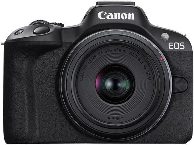 Alt view image 2 of 7 - Canon EOS R50 Mirrorless Camera with RF-S 18-45mm f/4.5-6.3 IS STM Lens, Black