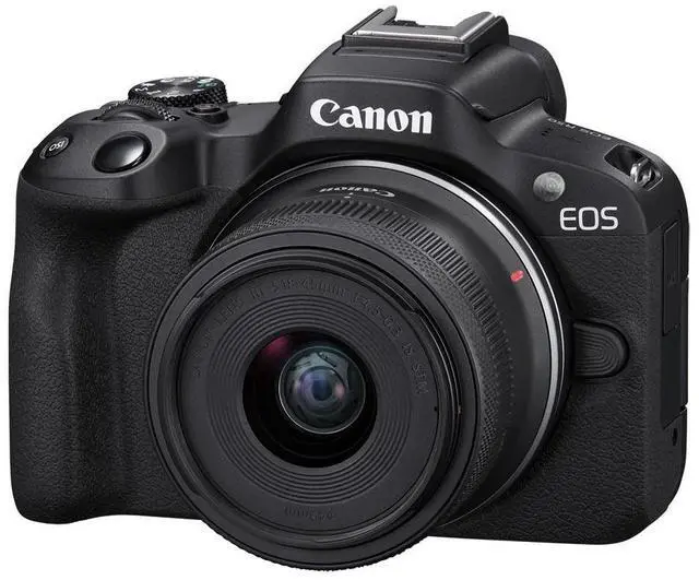 Main image of Canon EOS R50 Mirrorless Camera with RF-S 18-45mm f/4.5-6.3 IS STM Lens, Black