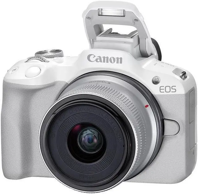 Alt view image 3 of 13 - Canon EOS R50 Mirrorless Camera with RF-S 18-45mm f/4.5-6.3 IS STM Lens, White