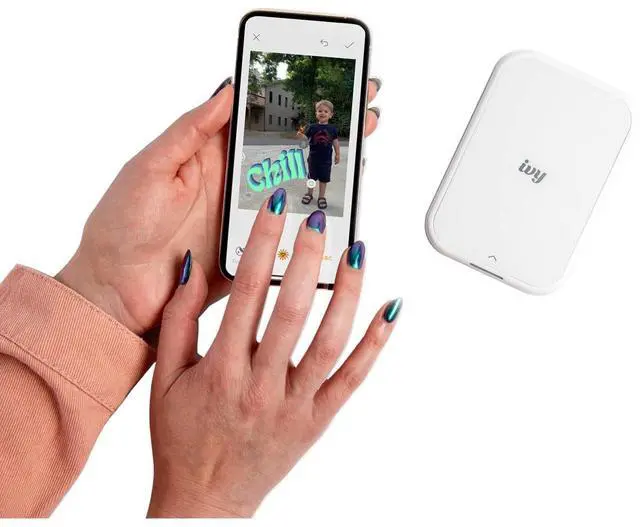 Alt view image 8 of 9 - Canon IVY 2 Mini Photo Printer, Pure White #5452C018