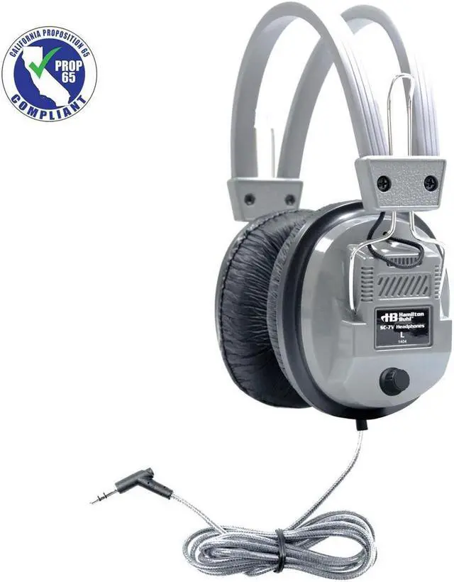 Alt view image 14 of 14 - HamiltonBuhl SC-7V SchoolMate Deluxe Stereo Headphone with 3.5mm Plug & Volume Control