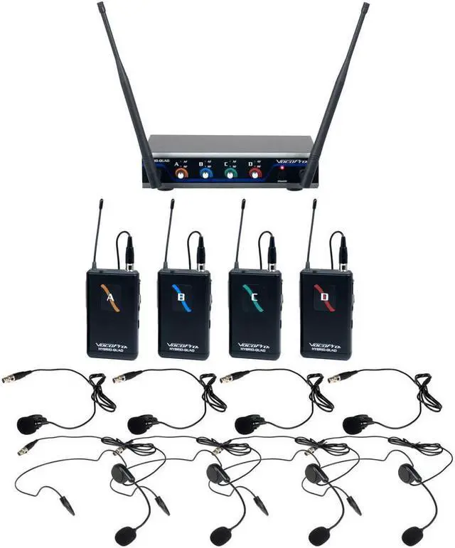 Main image of VocoPro Digital-Quad-B 4-Ch UHF Headset & Lapel Mic System, 903.1 to 912.2MHz