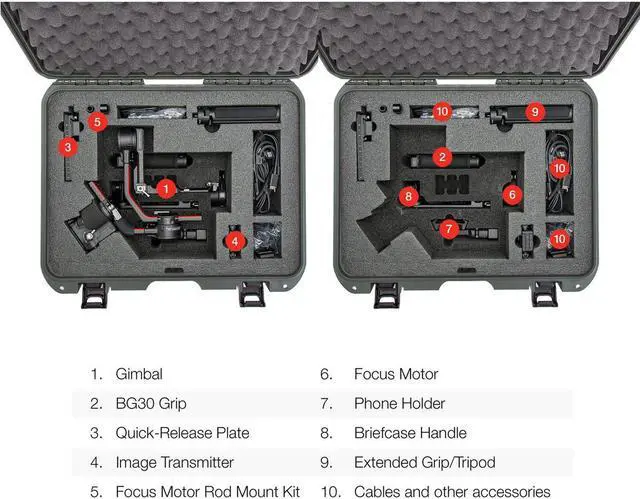 Alt view image 4 of 7 - Nanuk Media Series 930 Lightweight NK-7 Resin Waterproof Hard Case with Foam Insert for Ronin-S2, Olive
