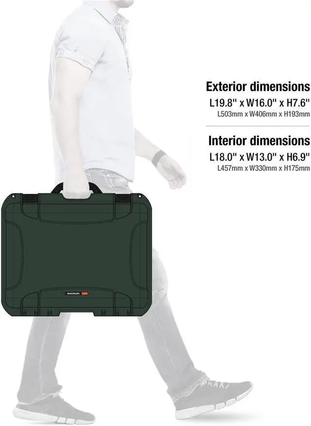Alt view image 7 of 7 - Nanuk Media Series 930 Lightweight NK-7 Resin Waterproof Hard Case with Foam Insert for Ronin-S2, Olive