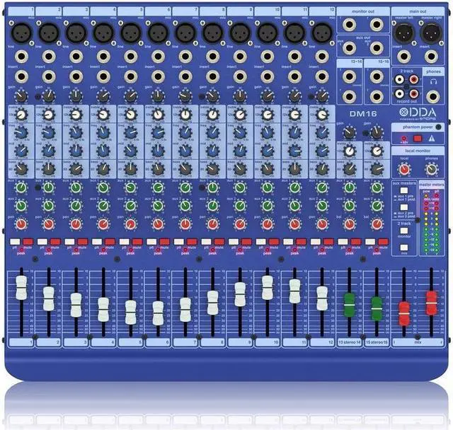 Alt view image 10 of 13 - Midas DM16 16 Input Analog Live and Studio Mixer with Microphone Preamplifier